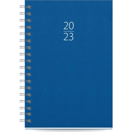 Ημερολόγιο ημερήσιο The Writing Fields Spiral 220 17x24cm 2023 σκληρό εξώφυλλο δερματίνη μπλε